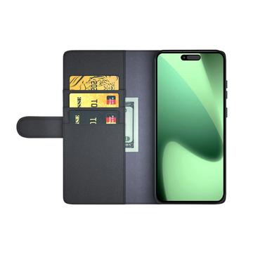 iPhone 17 Pro Max Læderpung med Stativ - Sort