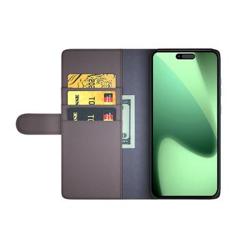 iPhone 17 Pro Max Læderpung med Stativ - Brun