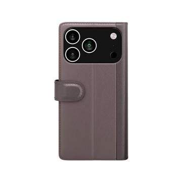 iPhone 17 Pro Max Læderpung med Stativ - Brun