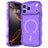 iPhone 17 Pro Max Wave-Edge Laser Glitter MagSafe Cover - Gennemsigtig lilla