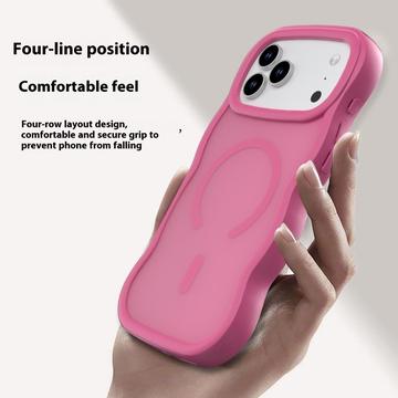 iPhone 17 Pro Max Bølgekant magnetisk hybrid cover - hot pink