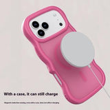 iPhone 17 Pro Max Bølgekant magnetisk hybrid cover - hot pink