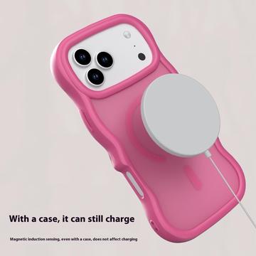 iPhone 17 Pro Max Bølgekant magnetisk hybrid cover - hot pink