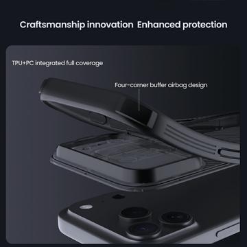iPhone 17 Pro Nillkin CamShield Pro Magnetic Hybrid Cover - Gennemsigtig sort