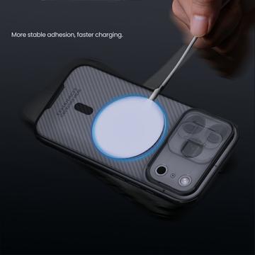 iPhone 17 Pro Nillkin CamShield Pro Magnetic Hybrid Cover - Gennemsigtig sort