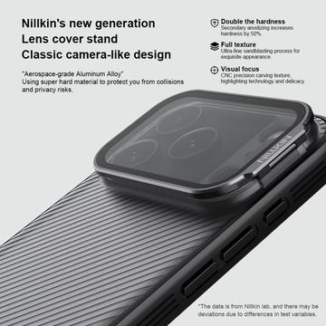 iPhone 17 Pro Nillkin CamShield Prop Hybrid Cover - Gennemsigtig sort
