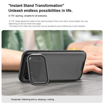 iPhone 17 Pro Nillkin CamShield Prop Hybrid Cover - Gennemsigtig sort