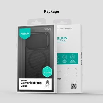 iPhone 17 Pro Nillkin CamShield Prop Hybrid Cover - Gennemsigtig sort