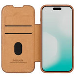 iPhone 17 Pro Nillkin Qin Pro Flip Cover - Brun