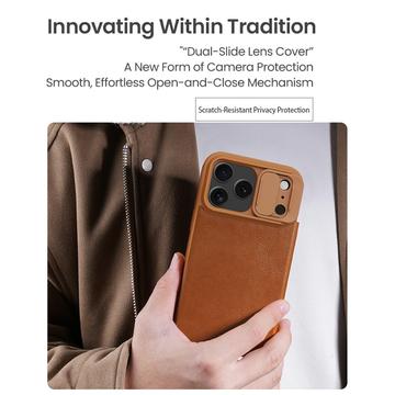iPhone 17 Pro Nillkin Qin Pro Flip Cover - Brun
