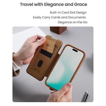 iPhone 17 Pro Nillkin Qin Pro Flip Cover - Brun