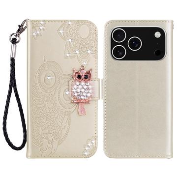 iPhone 17 Pro Ugle Rhinsten Pung - Guld