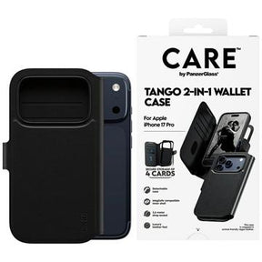 iPhone 17 Pro PanzerGlass Care Tango 2-i-1 pungetui - MagSafe-kompatibel - Sort