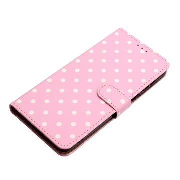 iPhone 17 Pro Pung Etui med Prikket Mønster - Pink
