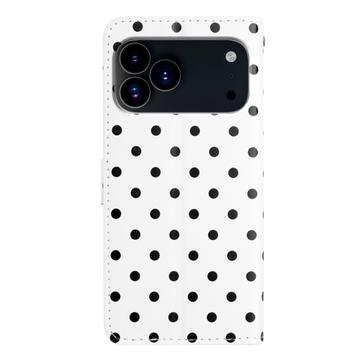 iPhone 17 Pro Pung Etui med Prikket Mønster - Hvid