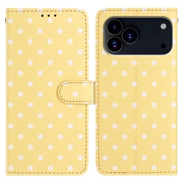 iPhone 17 Pro Pung Etui med Prikket Mønster - Gul
