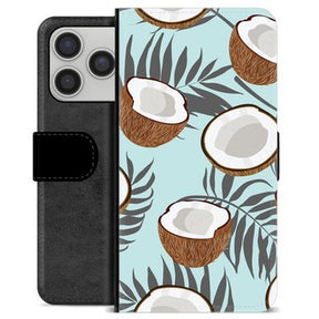 iPhone 17 Pro Premium Flip Cover med Pung - Kokosnød