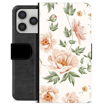 iPhone 17 Pro Premium Flip Cover med Pung - Floral