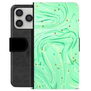 iPhone 17 Pro Premium Flip Cover med Pung - Grøn Mynte