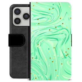 iPhone 17 Pro Premium Flip Cover med Pung - Grøn Mynte