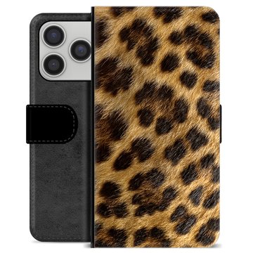 iPhone 17 Pro Premium Flip Cover med Pung - Leopard