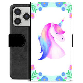 iPhone 17 Pro Premium Flip Cover med Pung - Enhjørning
