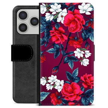 iPhone 17 Pro Premium Flip Cover med Pung - Vintage Blomster