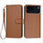 iPhone 17 Pro Premium Wallet-etui med rem - kulfiberstruktur - Kulstofkaffe
