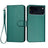 iPhone 17 Pro Premium Wallet-etui med rem - kulfiberstruktur - Kulstofgrøn