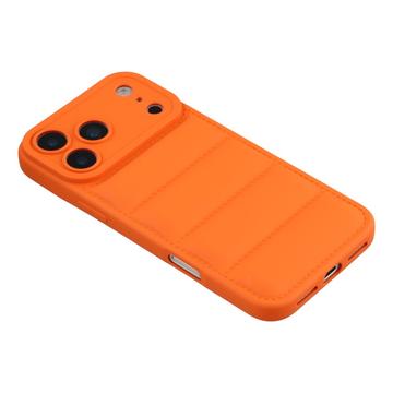 iPhone 17 Pro Pufferjakke Stødfast TPU-cover - Orange