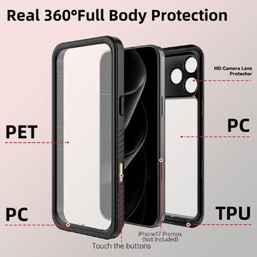 iPhone 17 Pro Redpepper FS IP68 Vandtæt Cover - Sort