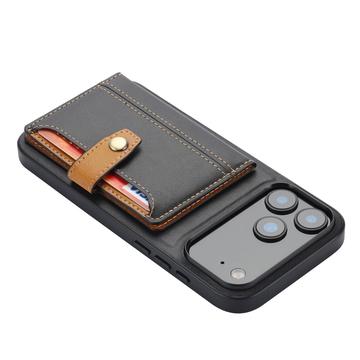 iPhone 17 Pro Retro Style Cover med Pung - Sort