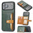 iPhone 17 Pro Retro Style Cover med Pung - Grøn