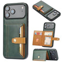 iPhone 17 Pro Retro Style Cover med Pung - Grøn