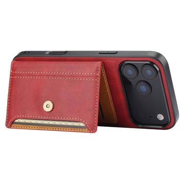 iPhone 17 Pro Retro Style Cover med Pung - Rød