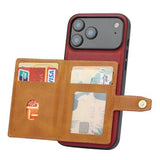 iPhone 17 Pro Retro Style Cover med Pung - Rød