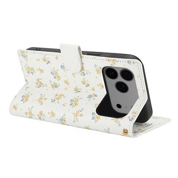 iPhone 17 Pro Rhombisk Blomsterpung - gule blomster