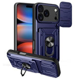 iPhone 17 Pro Roterende Ring Hybrid Cover med Kameraskjold - Blå