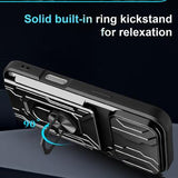 iPhone 17 Pro Roterende Ring Hybrid Cover med Kameraskjold - Blå