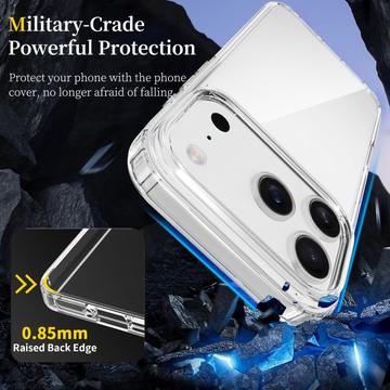 iPhone 17 Pro Ridsefast Hybrid Cover - Gennemsigtig