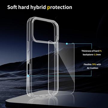 iPhone 17 Pro Ridsefast Hybrid Cover - Gennemsigtig