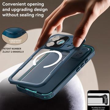 iPhone 17 Pro Shellbox M Series IP68 vandtæt cover - dykkercover med MagSafe-kompatibilitet - Blå