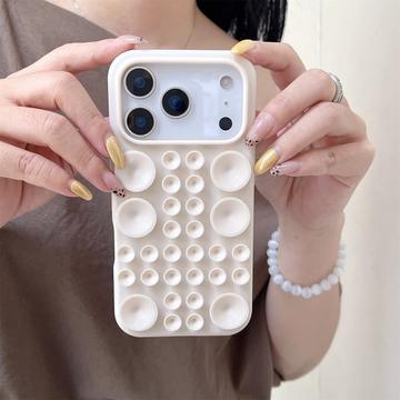 iPhone 17 Pro Silikone cover med sugekop - antik hvid