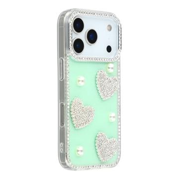 iPhone 17 Pro Funklende Kærlighed og Perle Hybrid Cover - Grøn