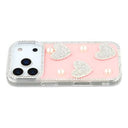 iPhone 17 Pro Funklende Kærlighed og Perle Hybrid Cover - Pink