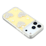 iPhone 17 Pro Funklende Kærlighed og Perle Hybrid Cover - Gul