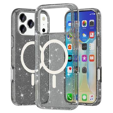 iPhone 17 Pro Stylish Glitter Series Hybrid Cover - MagSafe kompatibel - Sort