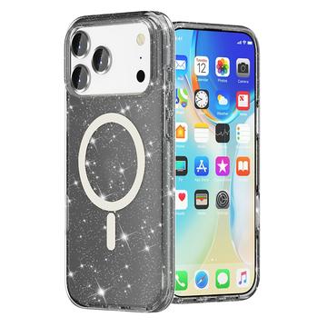iPhone 17 Pro Stylish Glitter Series Hybrid Cover - MagSafe kompatibel - Sort
