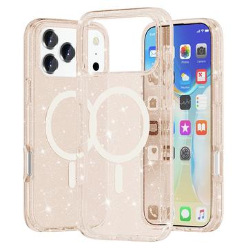 iPhone 17 Pro Stylish Glitter Series Hybrid Cover - MagSafe kompatibel - Guld