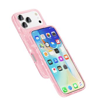 iPhone 17 Pro Stylish Glitter Series Hybrid Cover - MagSafe kompatibel - Pink